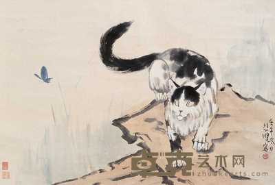 徐悲鸿 1942年作 耄耋图 立轴 46×68.5cm